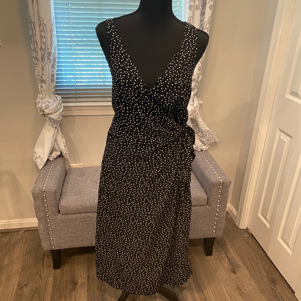 NWT Row A Black and White Wrap Dress, XL